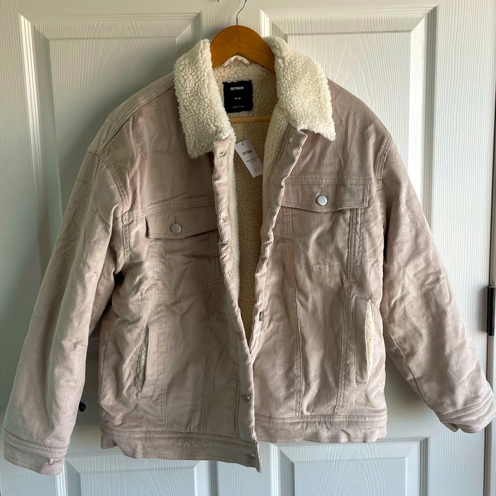 The Oversized Sherpa Jacket Cotton On NWT Natural Cord